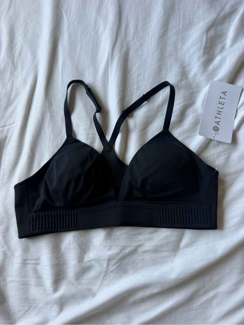 Athleta Black Seamless Tranqui Light Support Bra